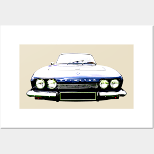 Reliant Scimitar GTE SE5 1970s British classic car high contrast blue Posters and Art